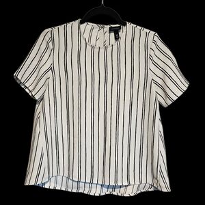 WhoWhatWhere Striped Black and White Women's Top